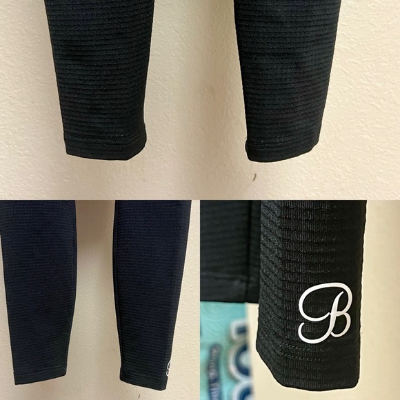 Bombshell Sportswear Scrunch Thigh Highs- Black and Red Leggings - Picture 16 of 16